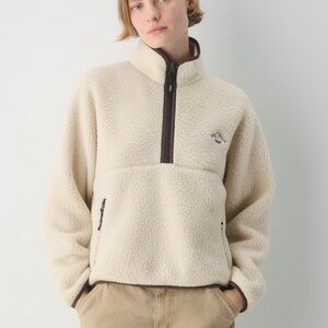 Aritzia Polartec Thermal Pro 1/2 Zip Hi-hip Sweater in Mullein (Cream)